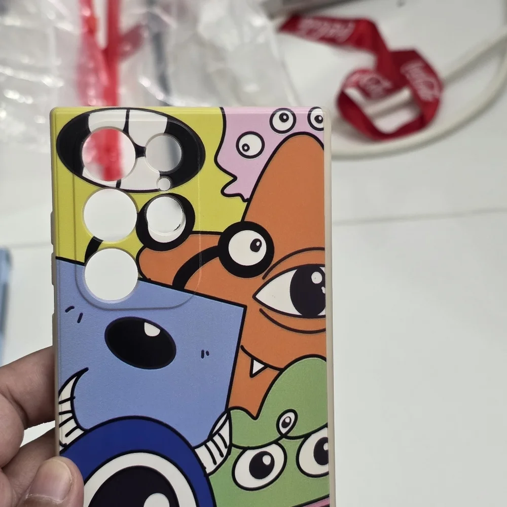 Samsung Galaxy S22 Ultra Colorful Cartoon Monster Soft Gel Phone Case NEW